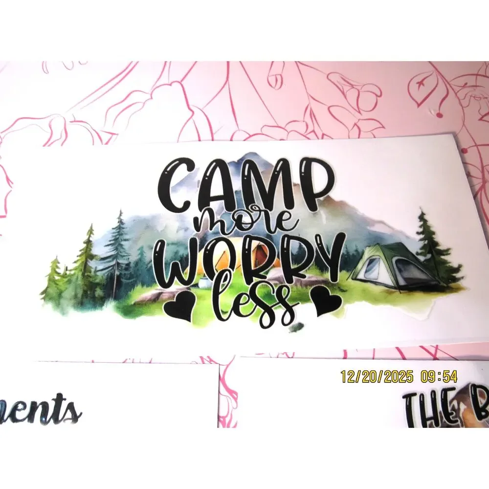 Mixed Lot of 5 Camping Theme Wraps for Water Bottles